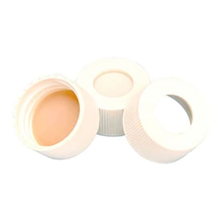 Cp Lab Safety. Wheaton 24-400 Caps, PP White, .005, PTFE /.120 Silicone Liner, Case of 200 W224600